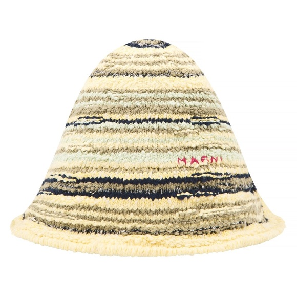 Marni Soft Cotton Knit Crochet Bucket HatIndia Yellow
